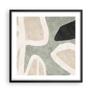 Plagát v čiernom ráme - Kompozícia s čiernym motívom - 50x50 cm