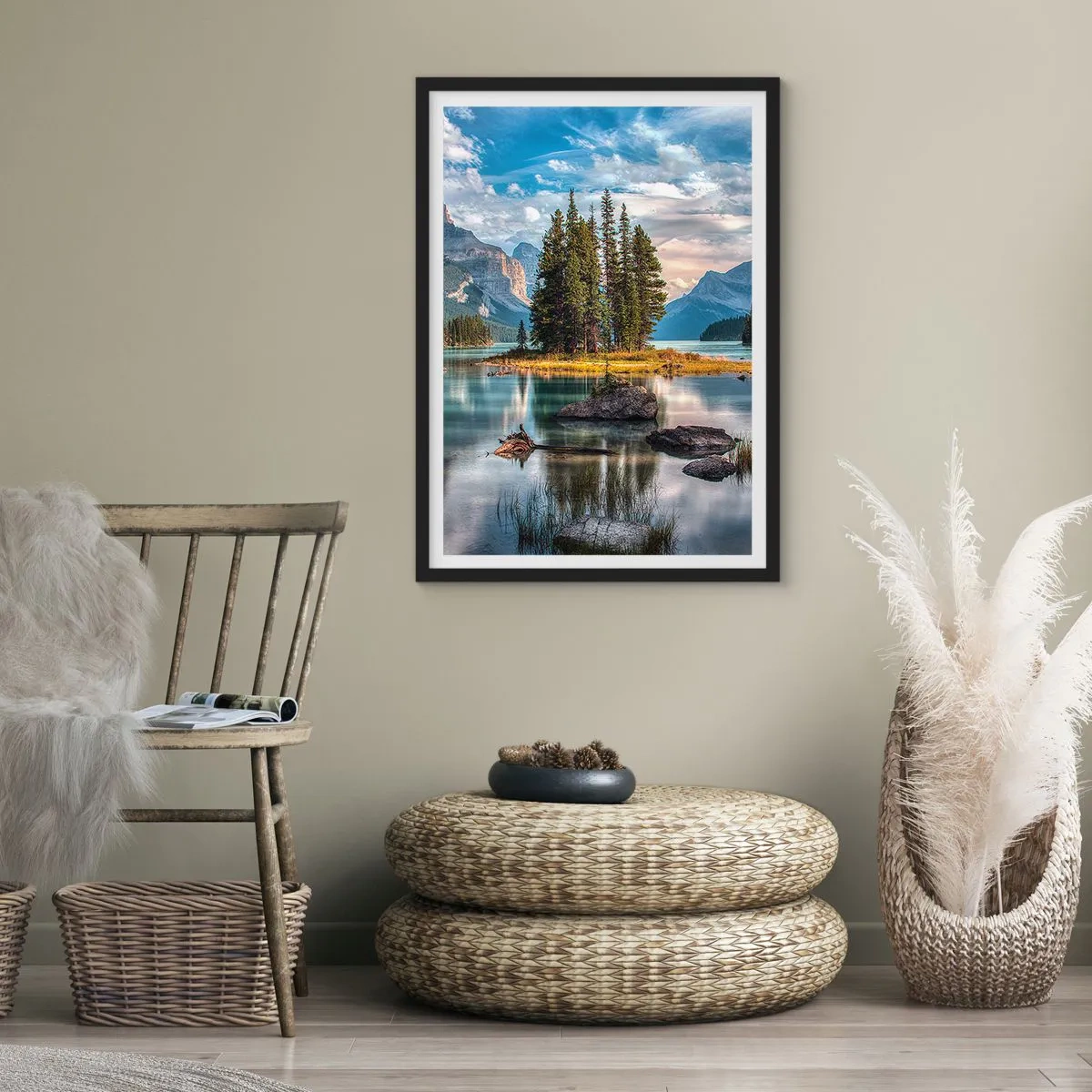 Plagát v čiernom ráme - Pri veľkej a čistej vode… - 40x50 cm