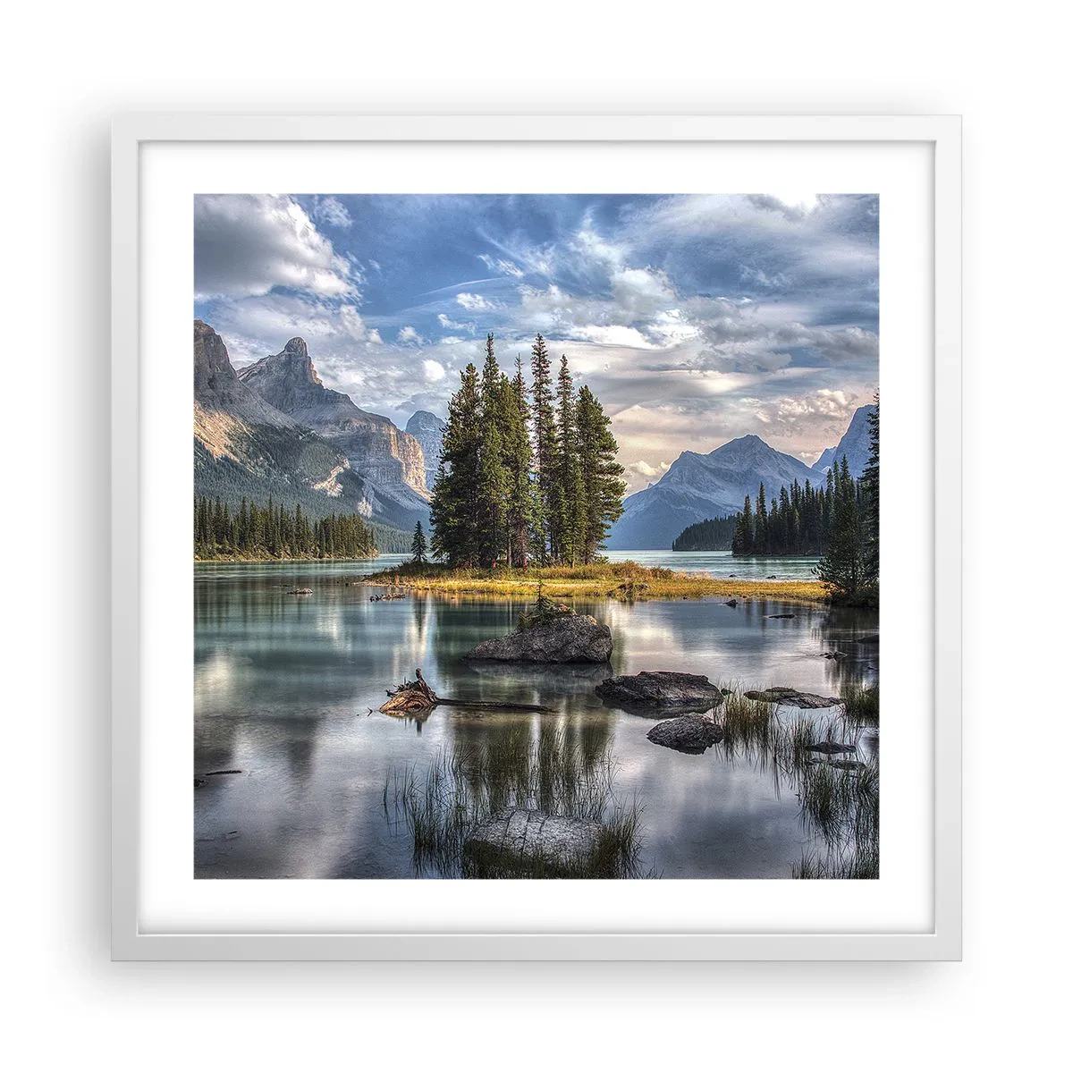 Plagát v bielom ráme - Pri veľkej a čistej vode… - 50x50 cm