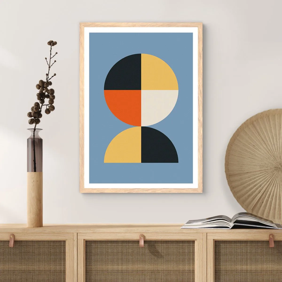 Plagát v ráme zo svetlého duba - Pozri a počítaj - 61x91 cm