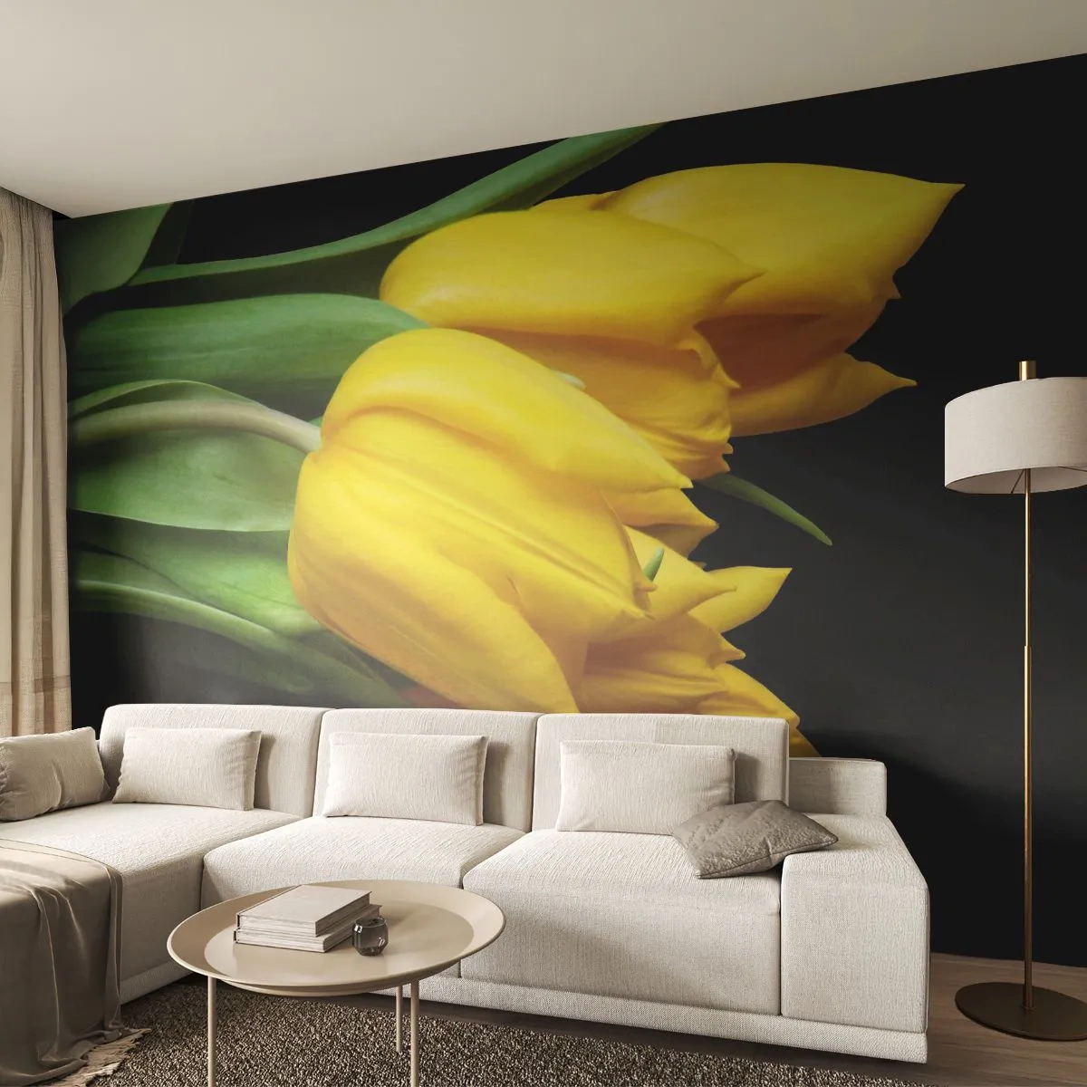 Samolepiaca Fototapeta Deluxe Sticker - Vznikli z čistého slnka - Kvety, Tulipány, Kytica kvetov - 250x175 cm