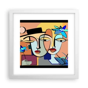 Plagát v bielom ráme - Picassovo randez vous - 30x30 cm