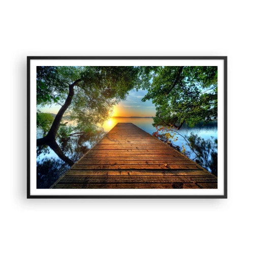 Plagát v čiernom ráme - Neponáhľaj sa, posaď sa - 100x70 cm