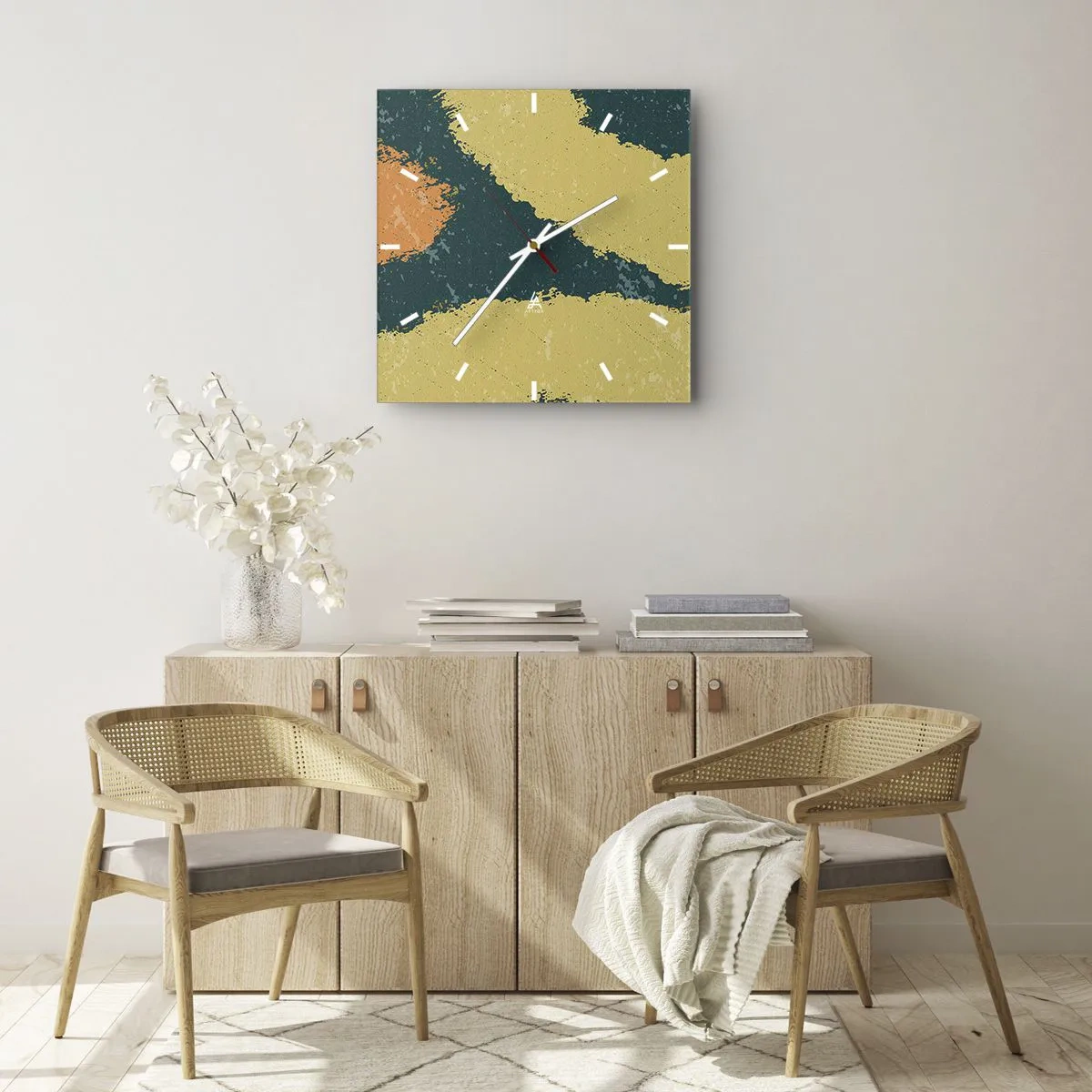 Nástenné hodiny - Abstrakcia – spomalený pohyb - 30x30 cm