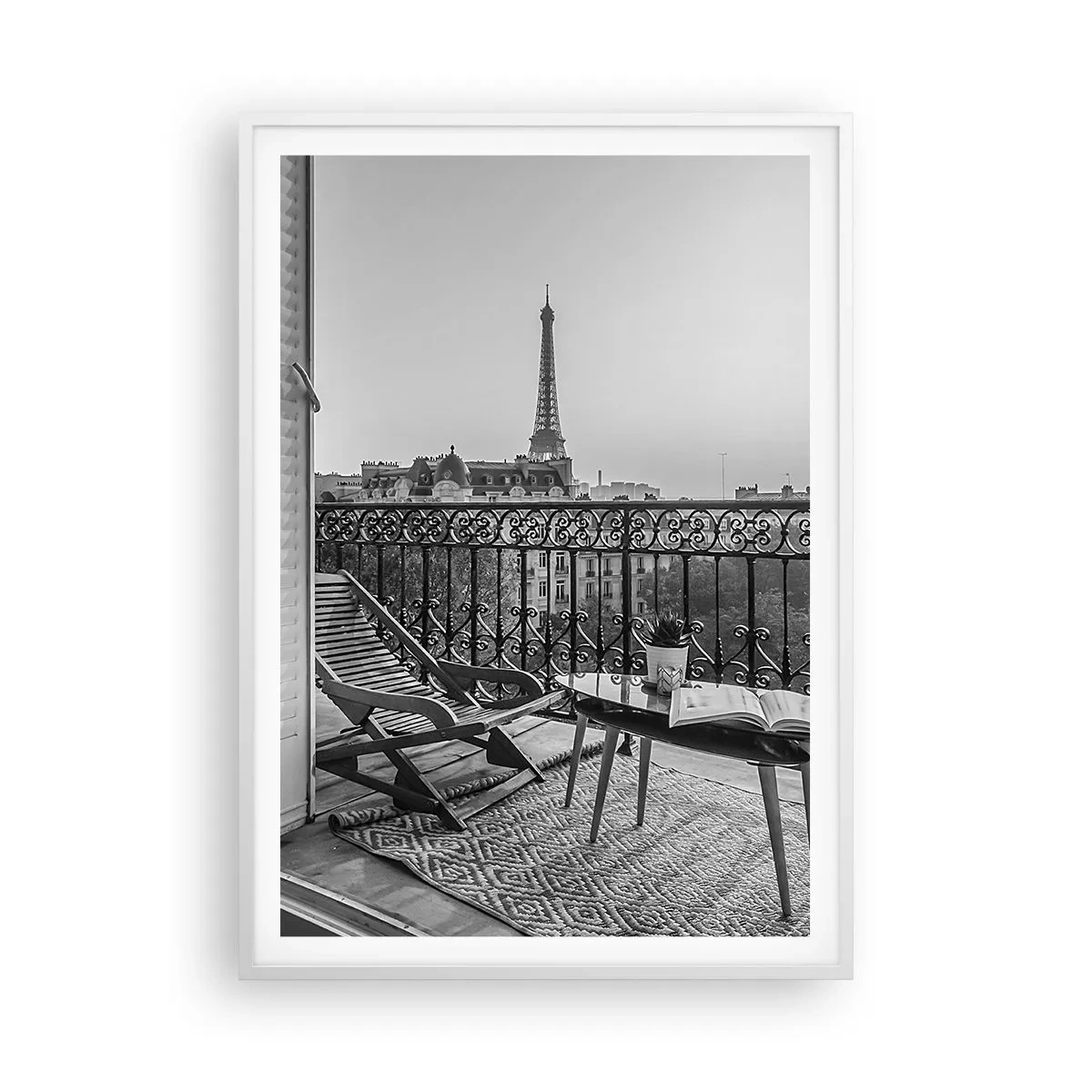 Plagát v bielom ráme - Parížske popoludnie - 70x100 cm