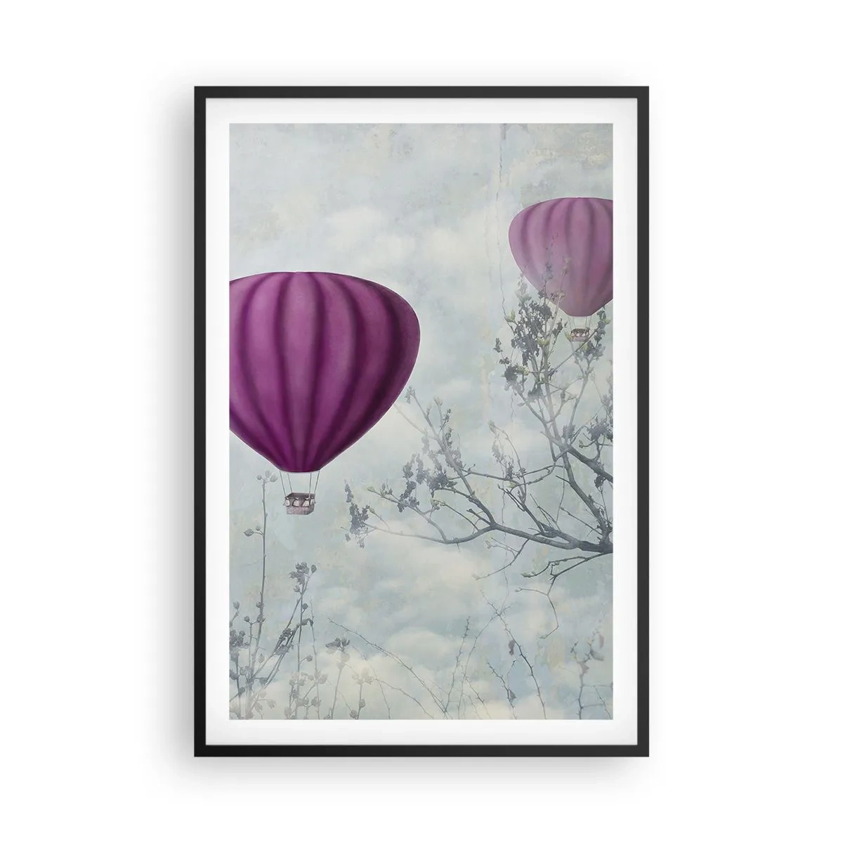 Plagát v čiernom ráme - Ako lode na oblohe - 61x91 cm