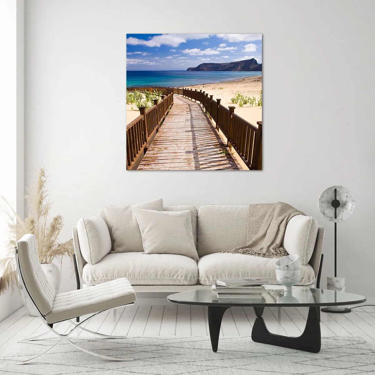 Obraz na skle - Vezmi ma na šťastné ostrovy - 50x50 cm