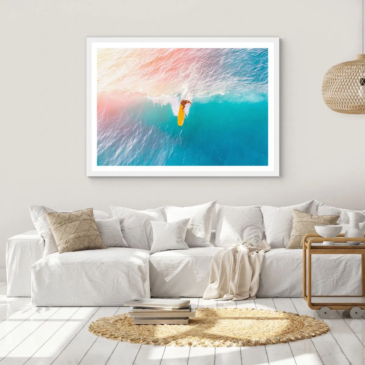 Plagát v bielom ráme - Oceanický jazdec - 70x50 cm
