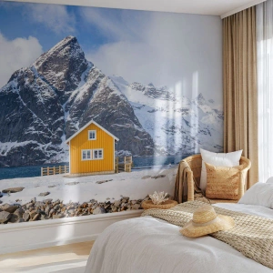 Fototapeta Premium Sand - Škandinávska dovolenka - Zima, Alpy, hory - 100x70 cm