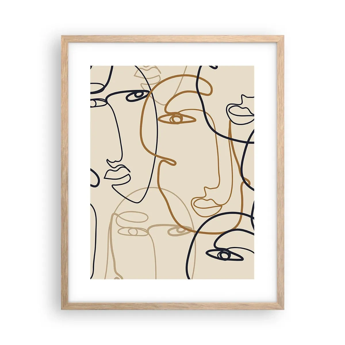 Plagát v ráme zo svetlého duba - Portrét znásobený - 40x50 cm