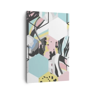 Obraz na plátne - Šesťuholníky a kocky v šiestich farbách - 80x120 cm