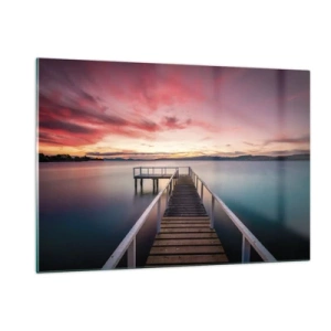 Obraz na skle - Jemný plameň večera - 120x80 cm