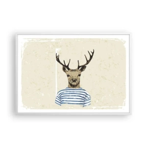 Plagát v bielom ráme - Pretože mám rád pruhované košele! - 100x70 cm