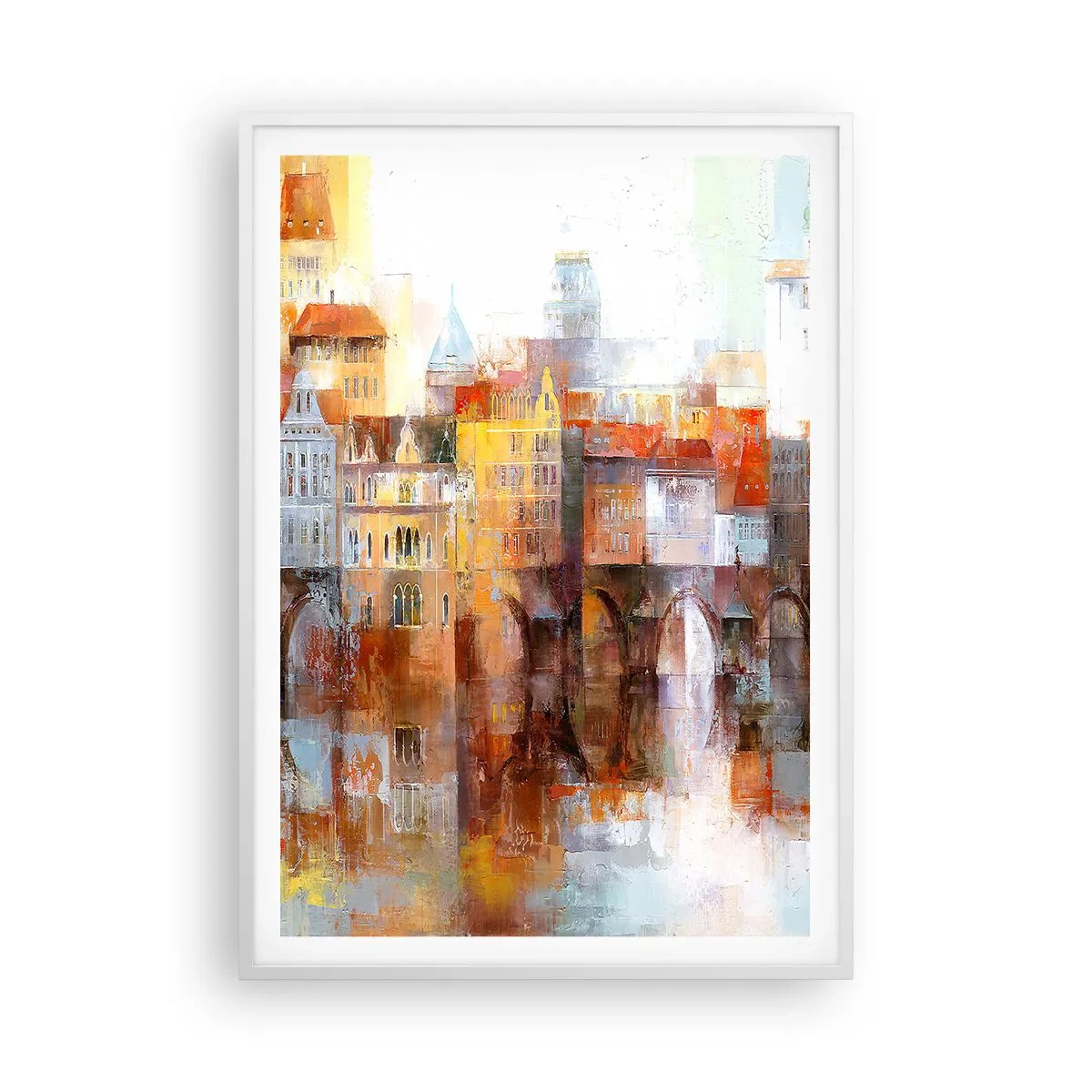 Plagát v bielom ráme - Pod mostom je tiež krásne - 70x100 cm