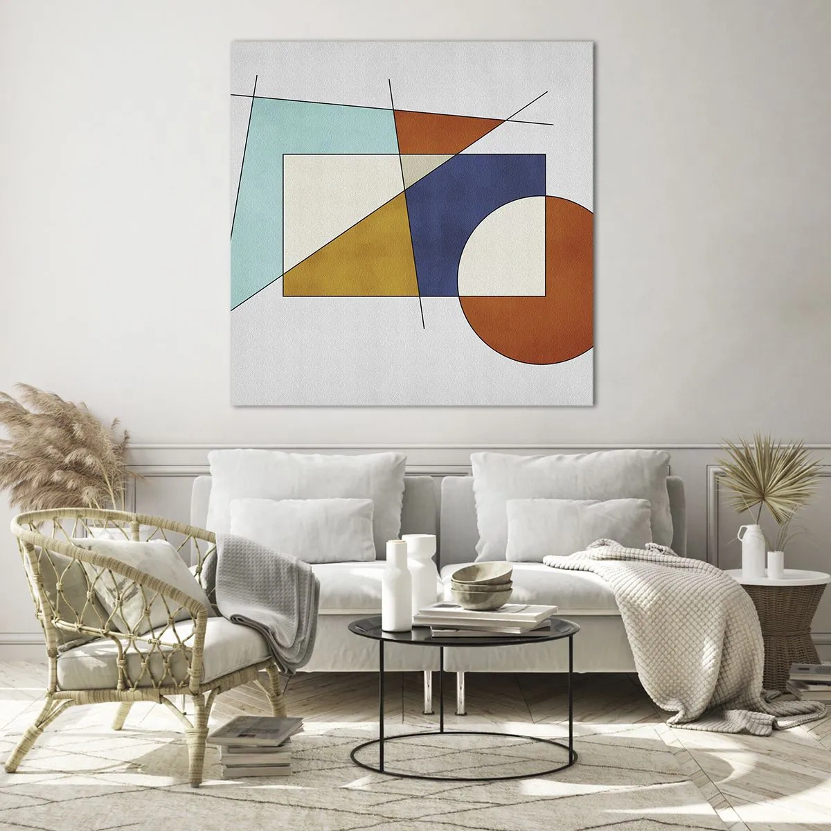 Obraz na skle - Abstrakcia: modernistická zábava - 30x30 cm