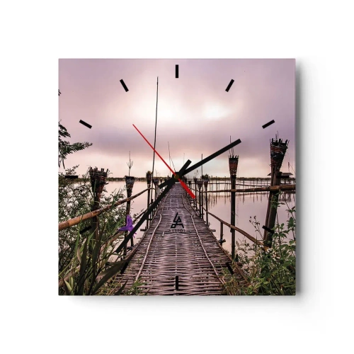 Nástenné hodiny - Pokoj a pohoda Ázie - 30x30 cm