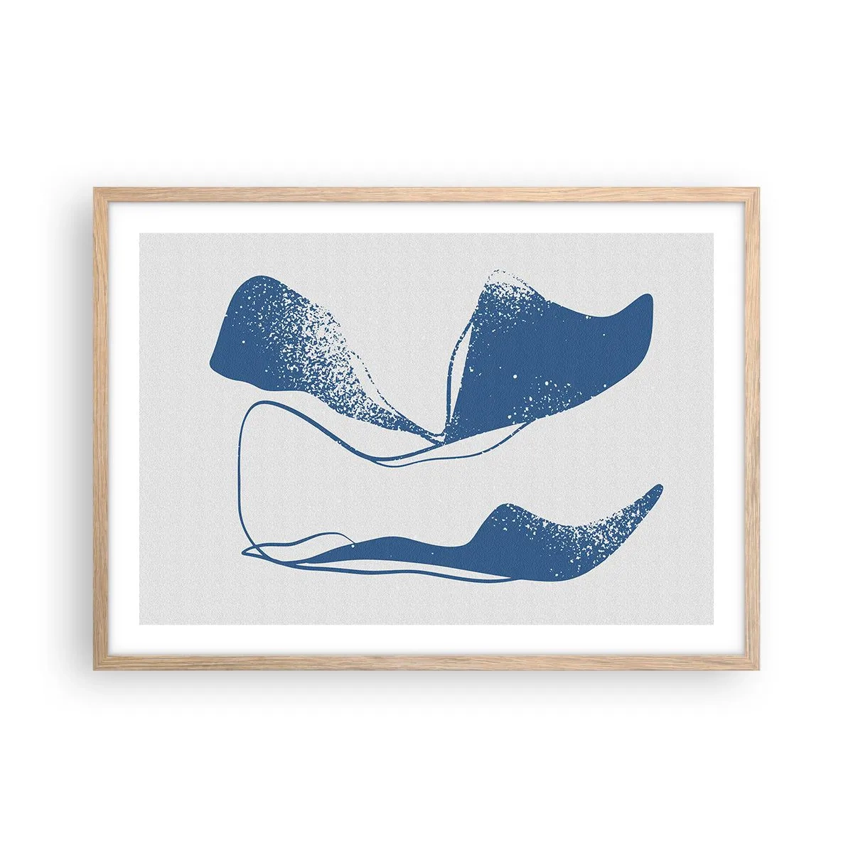 Plagát v ráme zo svetlého duba - Okrídlená abstrakcia - 70x50 cm