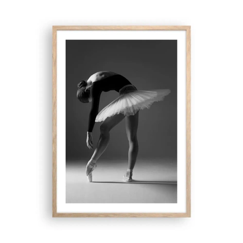 Plagát v ráme zo svetlého duba - Bella ballerina - 50x70 cm