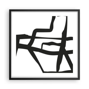 Plagát v čiernom ráme - Čiernobiela konštrukcia - 50x50 cm