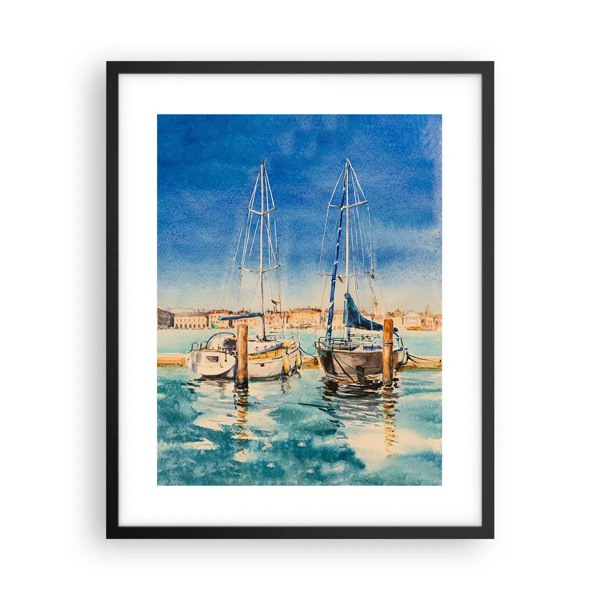 Plagát v čiernom ráme - Slnečná lagúna - 40x50 cm