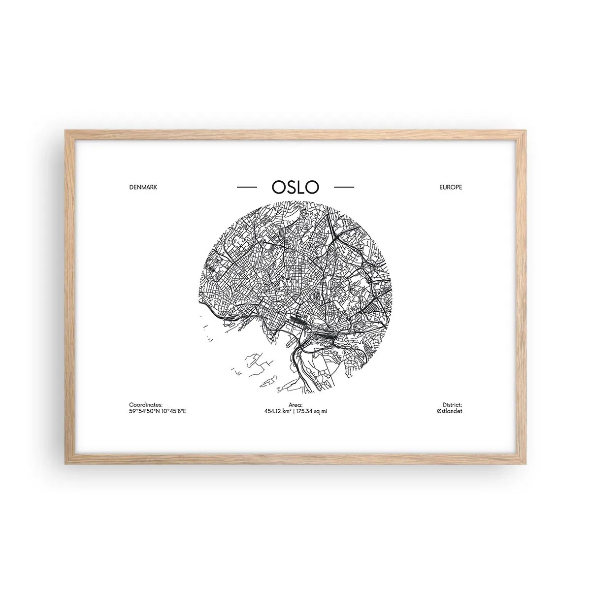Plagát v ráme zo svetlého duba - Anatómia Osla - 70x50 cm