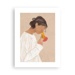 Plagát - Dievča a kvety - 30x40 cm
