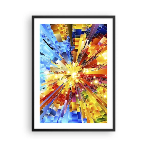 Plagát v čiernom ráme - Farebná explózia svetla v abstraktnej forme - 50x70cm - In medias res - Moderná nástenná dekorácia do obývacej izby a spálne ARTTOR
