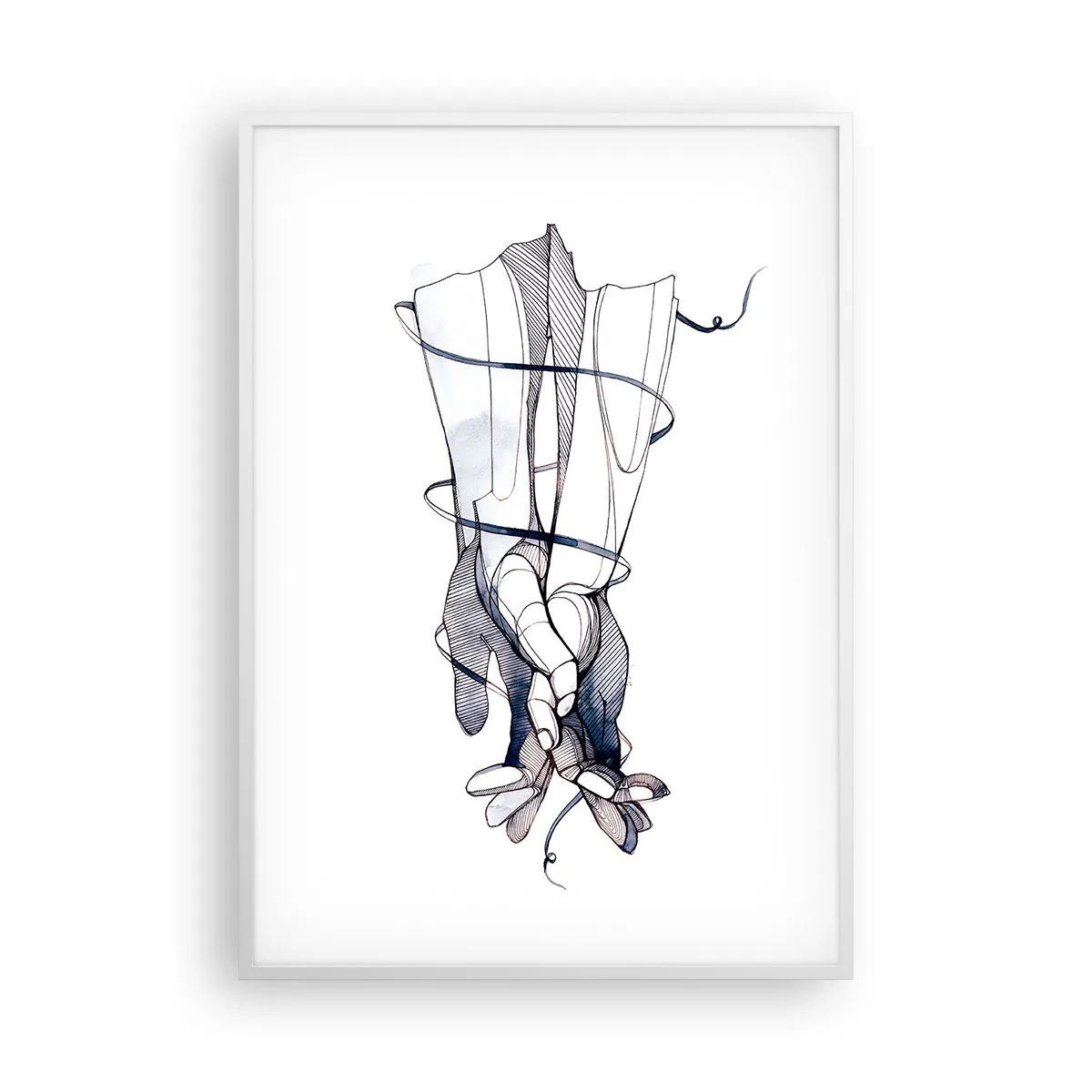 Plagát v bielom ráme - Štúdia o dotyku - 70x100 cm