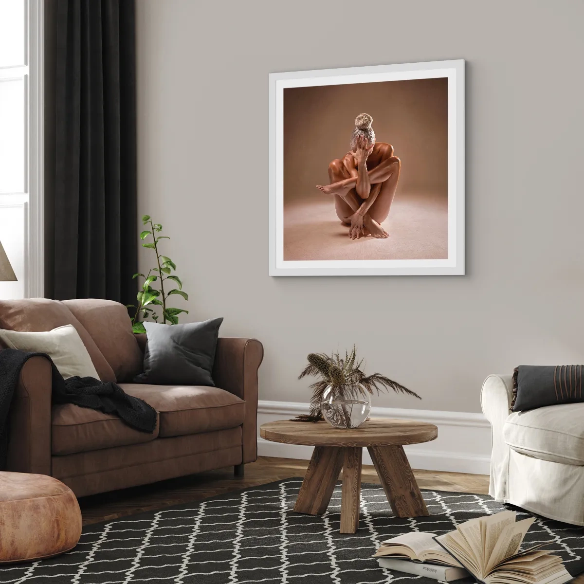 Plagát v bielom ráme - Jednota tela a ducha - 50x50 cm