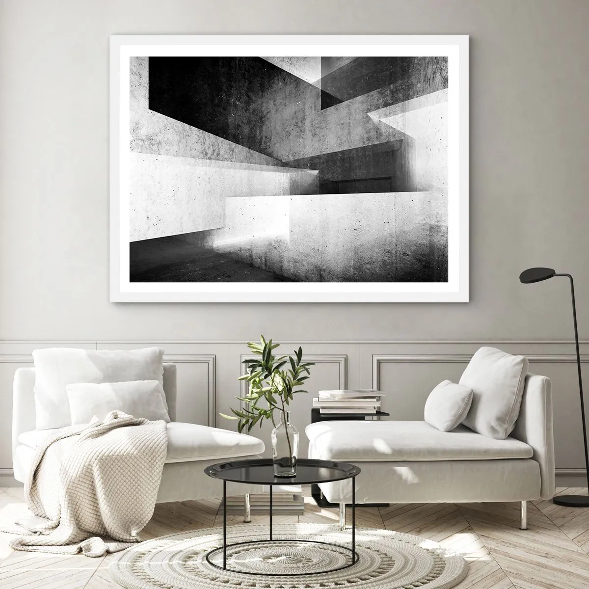 Plagát v bielom ráme - Štruktúra priestoru - 91x61 cm