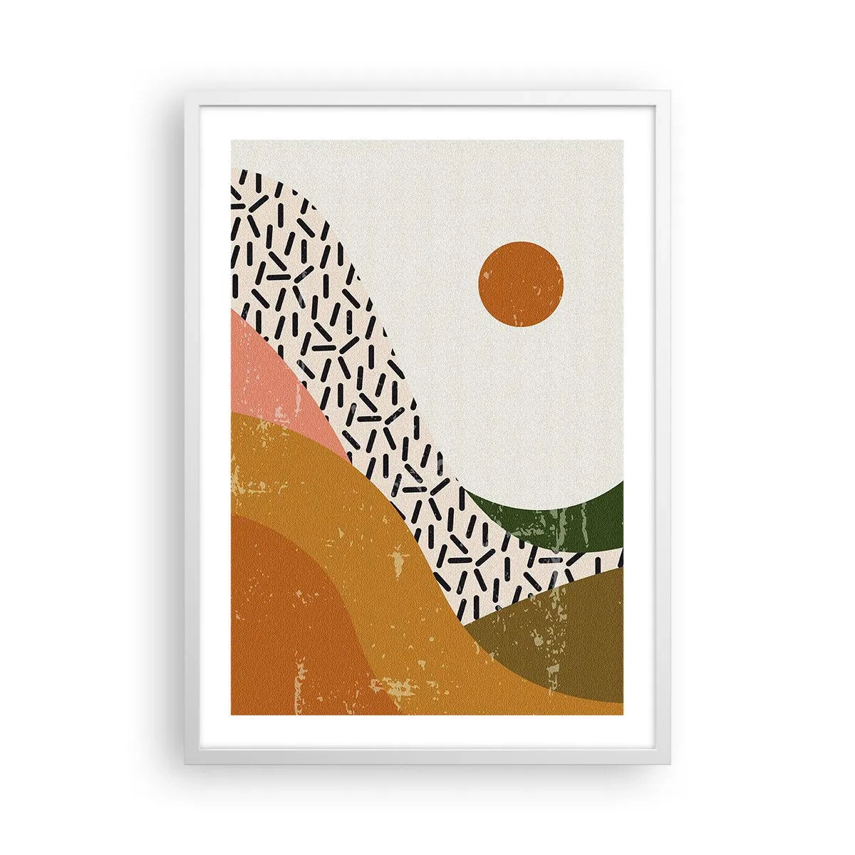 Plagát v bielom ráme - Slnečná abstrakcia - 50x70 cm