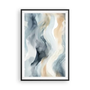 Plagát v čiernom ráme - Abstrakcia snehu a hmly - 61x91 cm