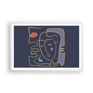 Plagát v bielom ráme - V zádumčivosti - 91x61 cm