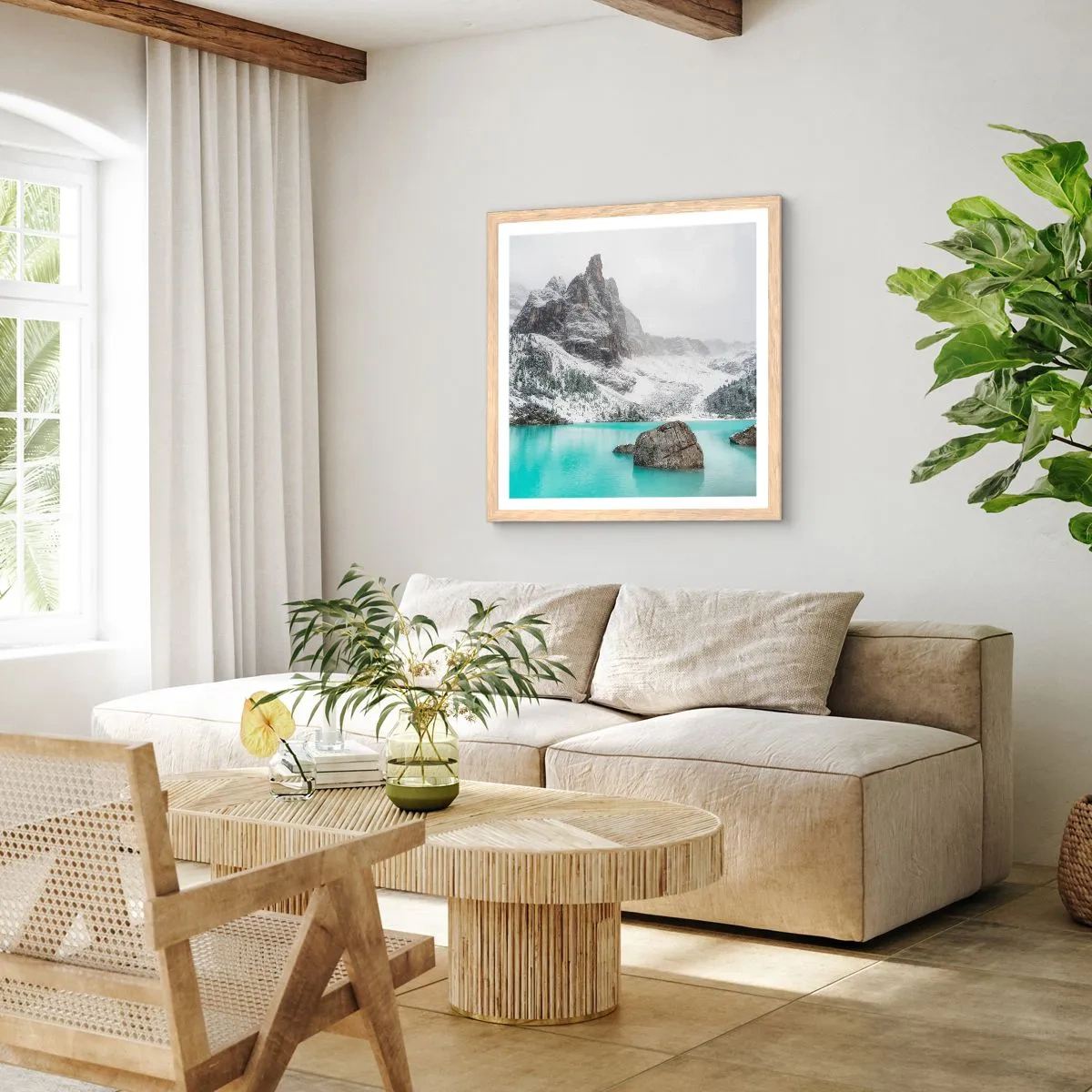 Plagát v ráme zo svetlého duba - Na stráži - 60x60 cm