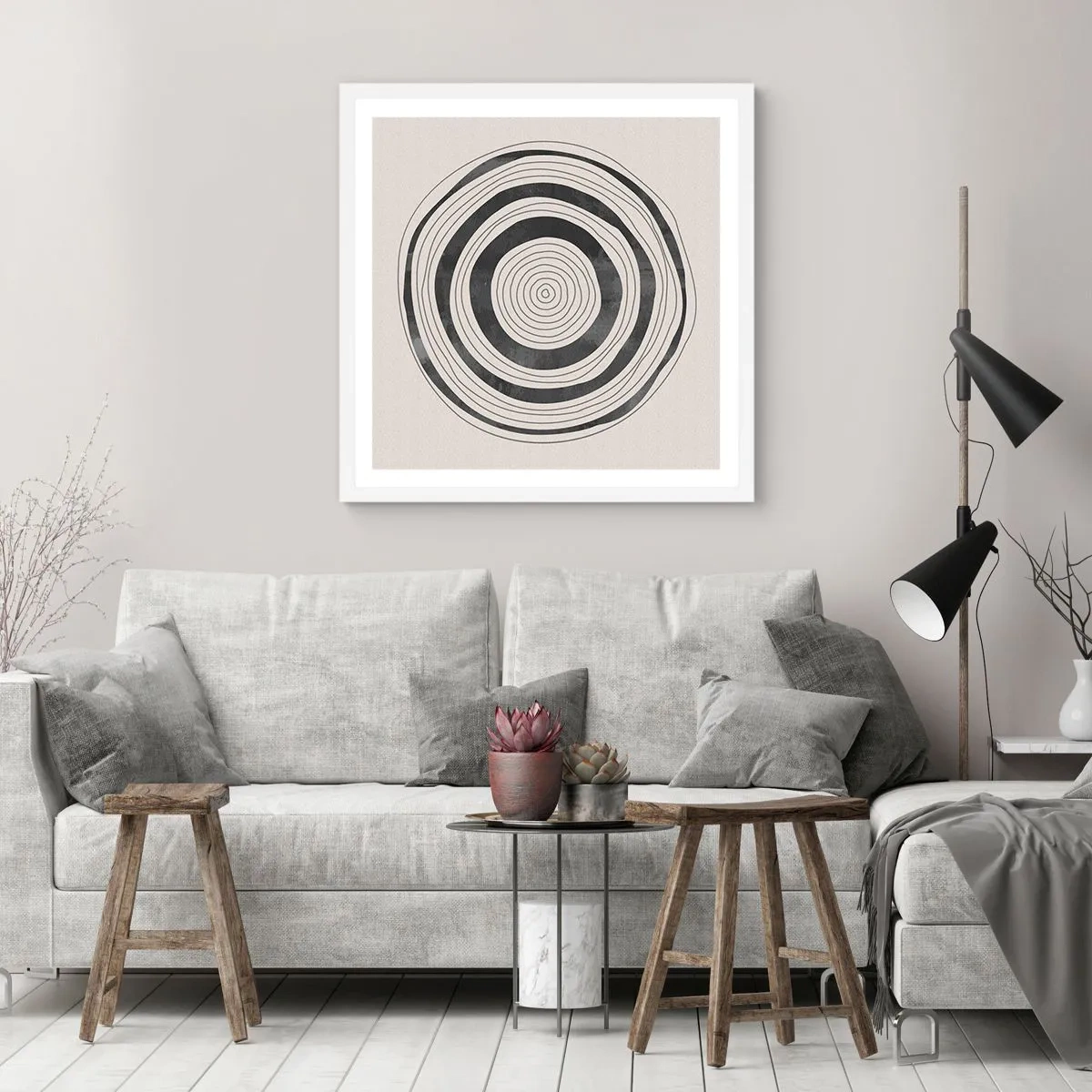 Plagát v bielom ráme - Dôležité je to, čo je uprostred - 50x50 cm