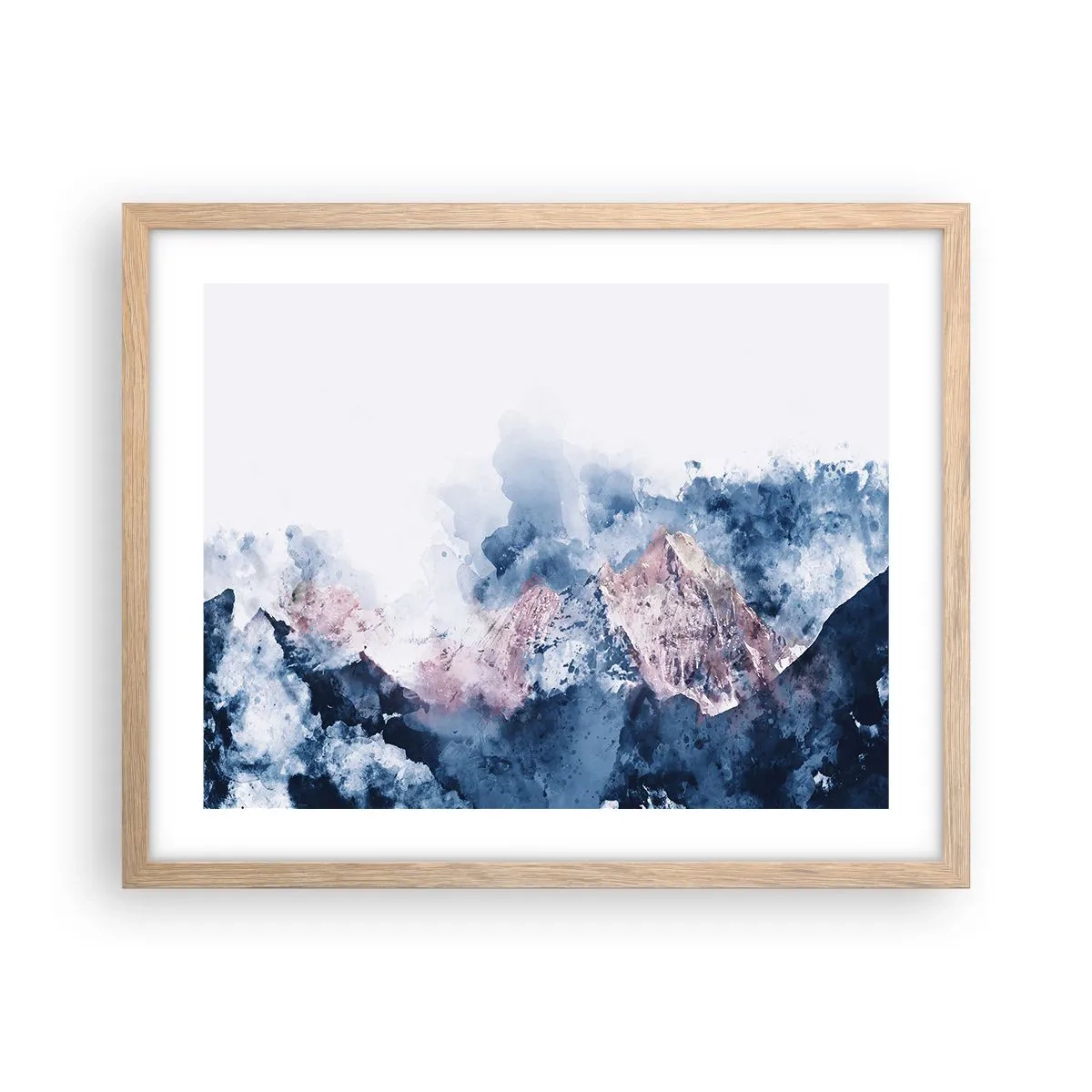 Plagát v ráme zo svetlého duba - To sú vrcholy! - 50x40 cm