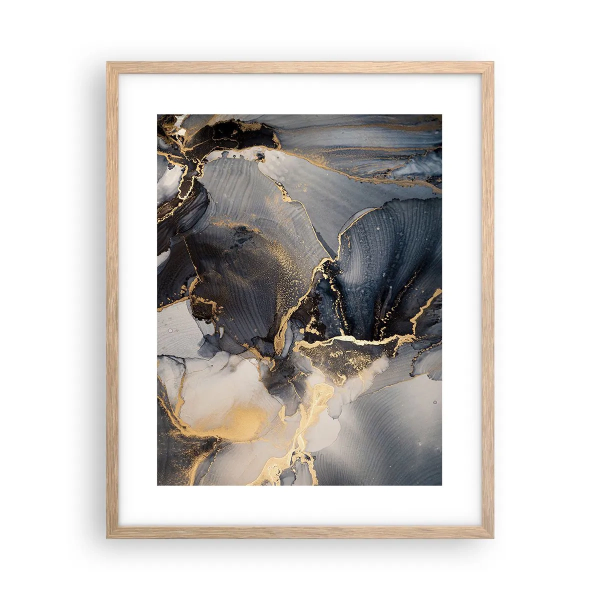 Plagát v ráme zo svetlého duba - Život kameňa - 40x50 cm