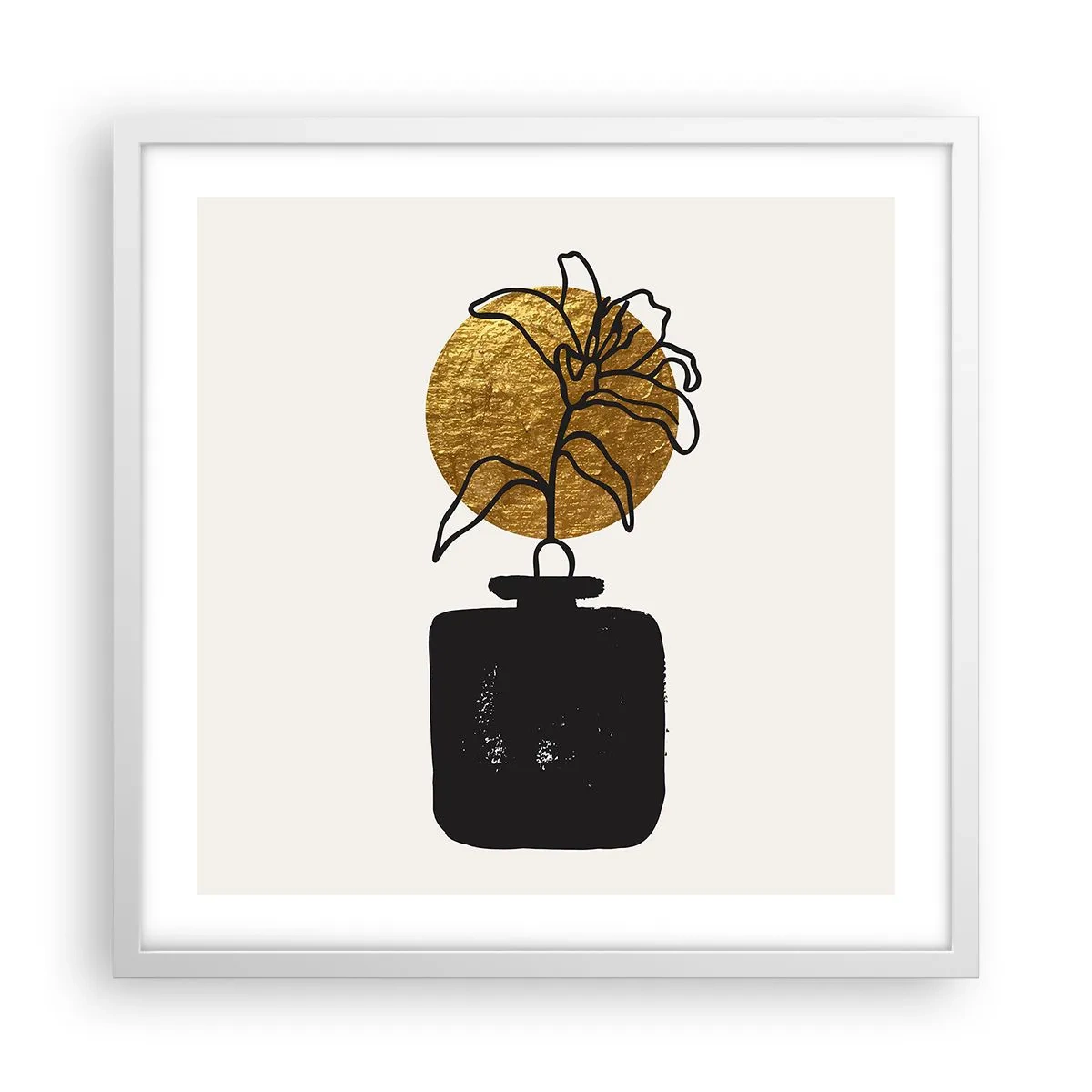 Plagát v bielom ráme - Krása, ktorá má cenu zlata - 50x50 cm