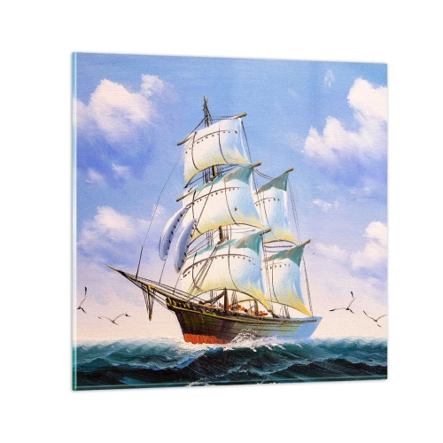 Obraz na skle - Hrdo s vetrom - 30x30 cm