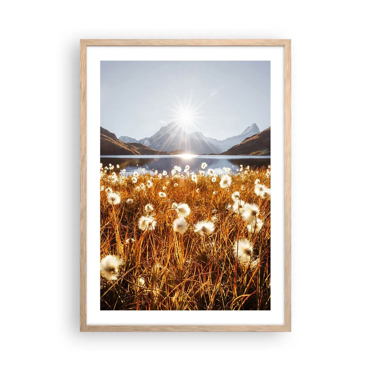 Plagát v ráme zo svetlého duba - Tvrdosť skál, mäkkosť tráv - 50x70 cm