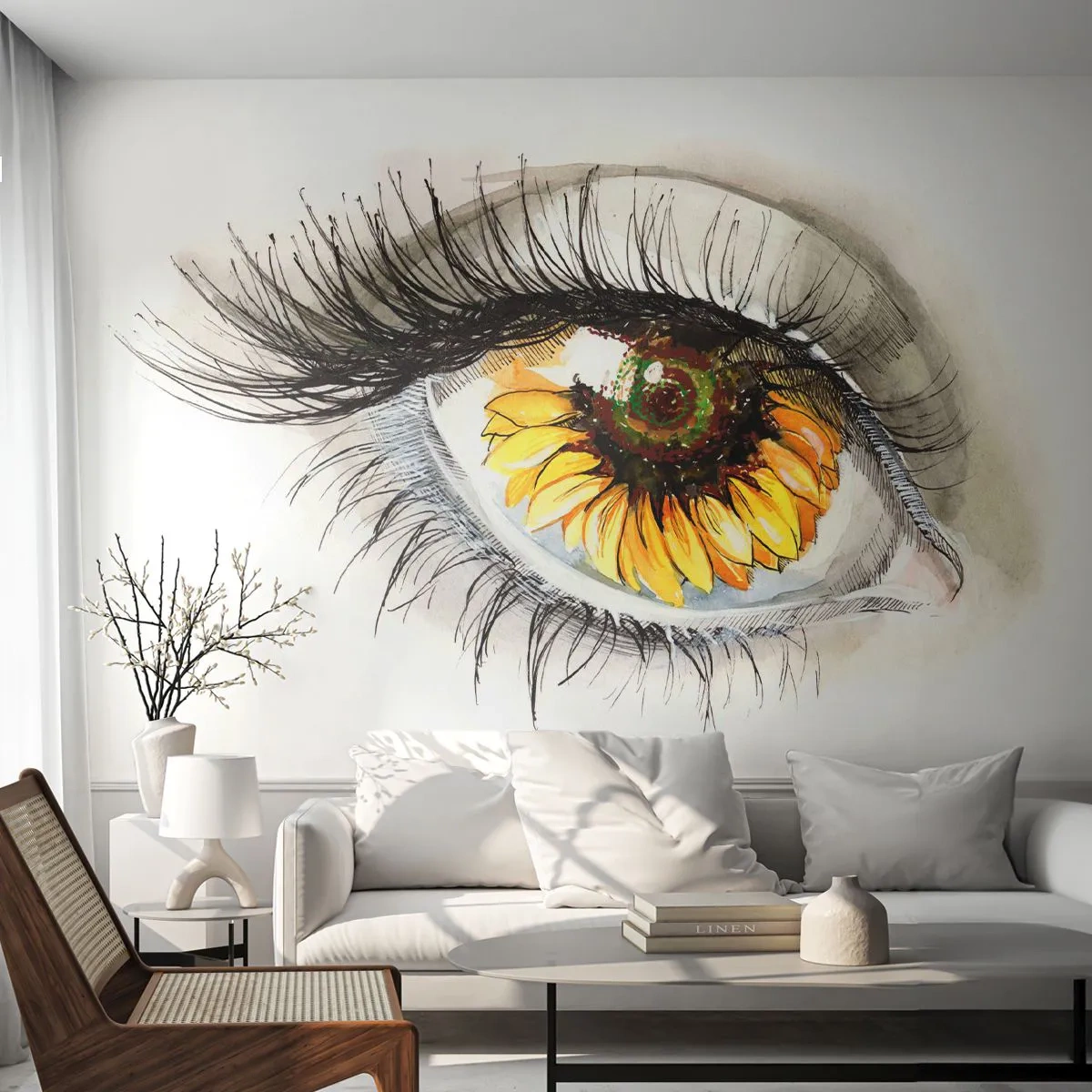 Fototapeta Standard Eco - Pohľad žeravý ako leto - Abstrakcia, Grafika, Oko - 400x280 cm