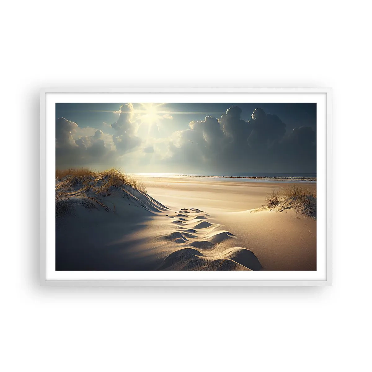 Plagát v bielom ráme - Upokojujúca krajina - 91x61 cm