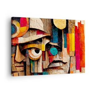 Obraz na plátne - Abstraktné tváre v intenzívnych farbách - 70x50cm - Vidím ťa… - Moderná nástenná dekorácia do obývacej izby a spálne ARTTOR