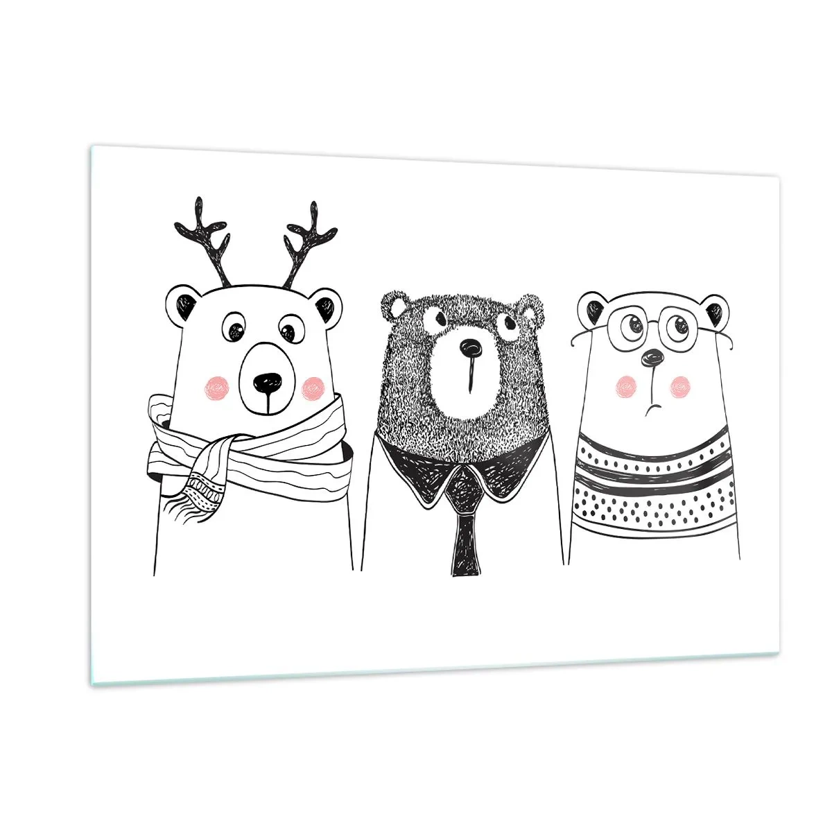 Obraz na skle - Medveď, medvedík a macko - 120x80 cm