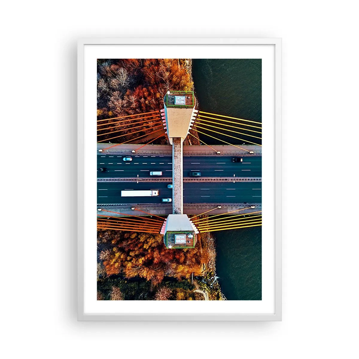 Plagát v bielom ráme - Za vodami, za lesmi - 50x70 cm