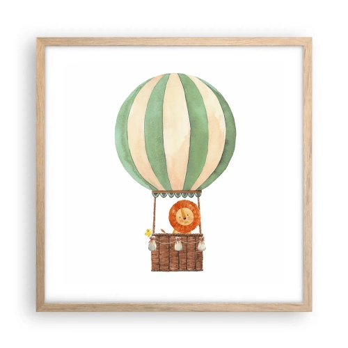 Plagát v ráme zo svetlého duba - Leonove cesty - 50x50 cm