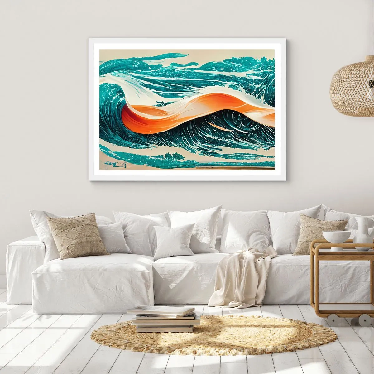 Plagát v bielom ráme - Surferov sen - 100x70 cm
