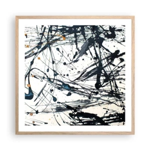 Plagát v ráme zo svetlého duba - Expresionistická abstrakcia - 60x60 cm