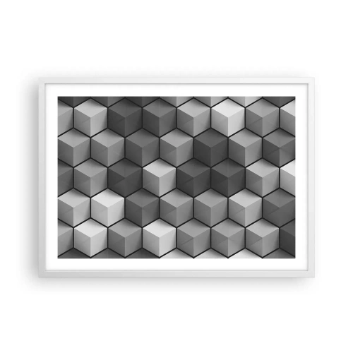 Plagát v bielom ráme - Kubistické puzzle - 70x50 cm