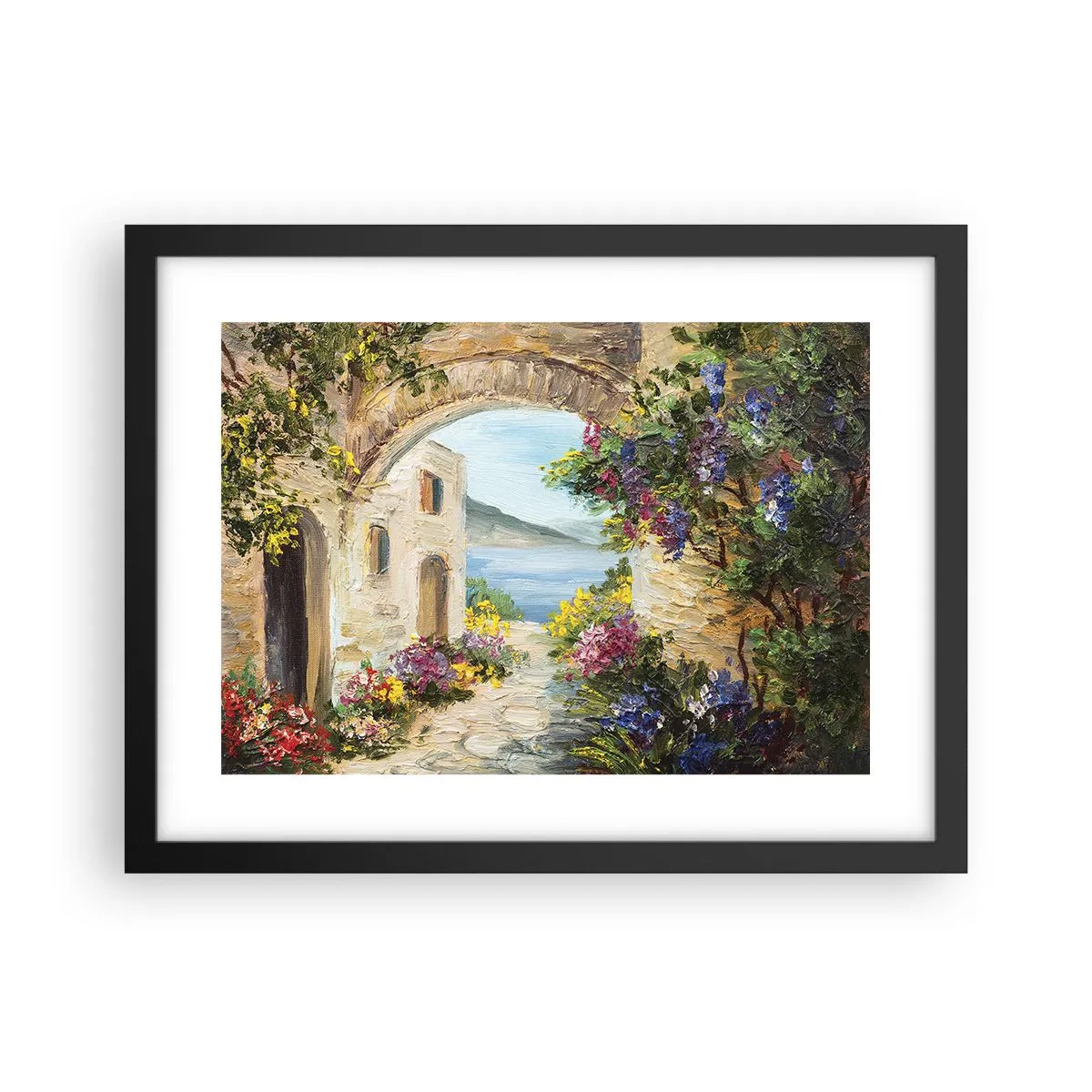 Plagát v čiernom ráme - Pôvab pobrežnej krajiny - 40x30 cm